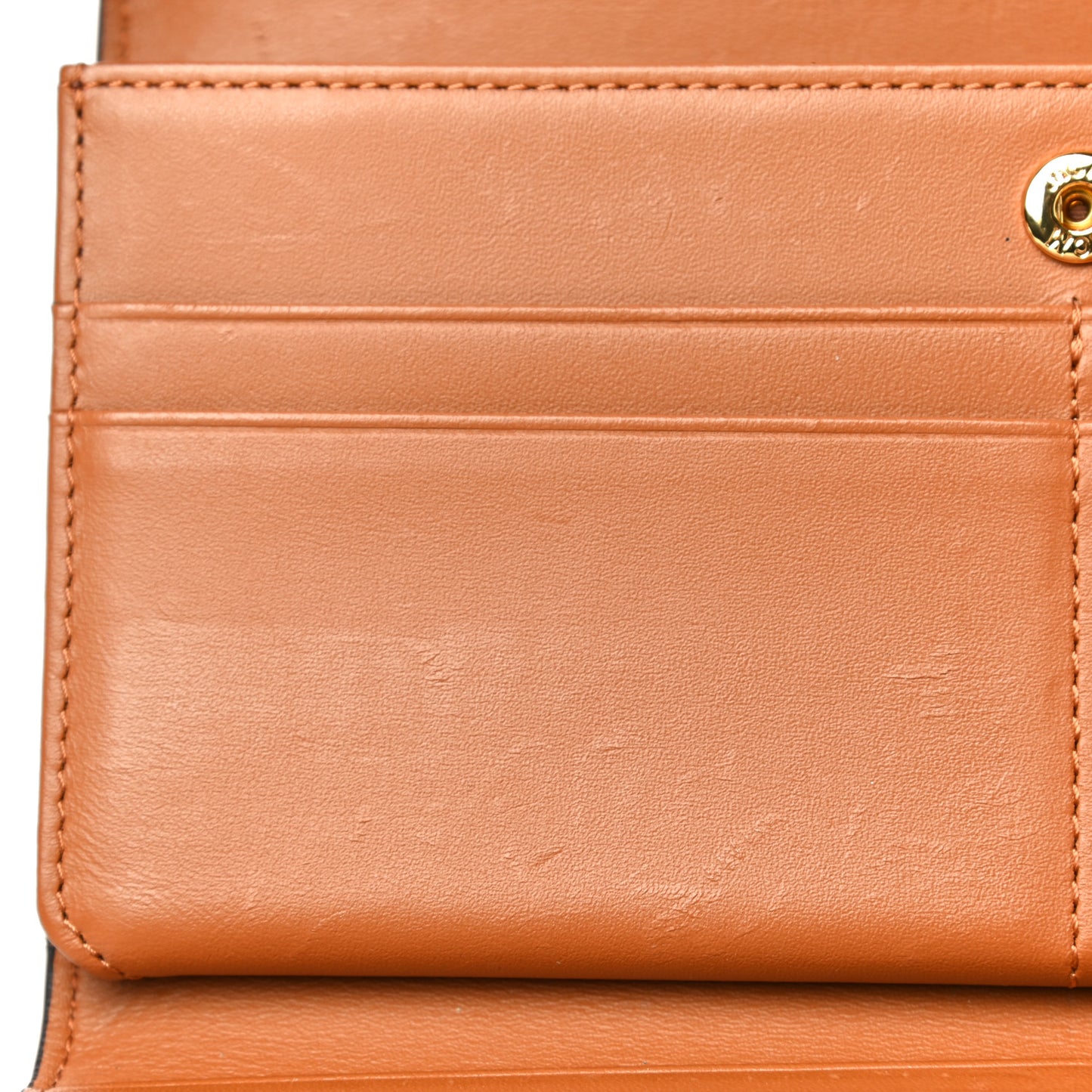 Visetos Large Trifold Flap Wallet Cognac