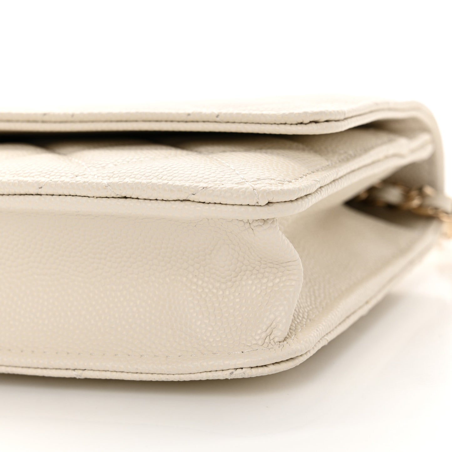Caviar Quilted Wallet On Chain WOC White