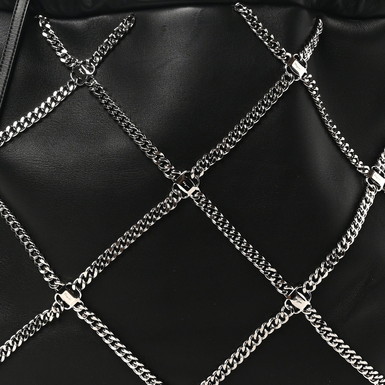 Salvatore Ferragamo Nappa Chain Drawstring Shoulder Bag Black 7 of 9