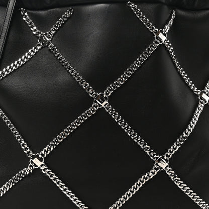 Salvatore Ferragamo Nappa Chain Drawstring Shoulder Bag Black 7 of 9