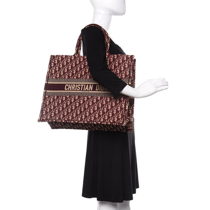 Christian Dior Oblique Large Book Tote Burgundy Multicolor 2 of 12