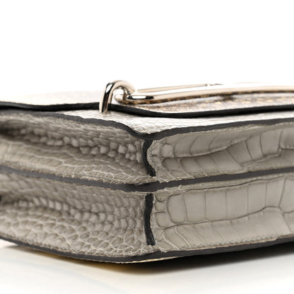 Hermes Matte Alligator Lizard Mini Sac Roulis Ombre Gris Perle 7 of 8