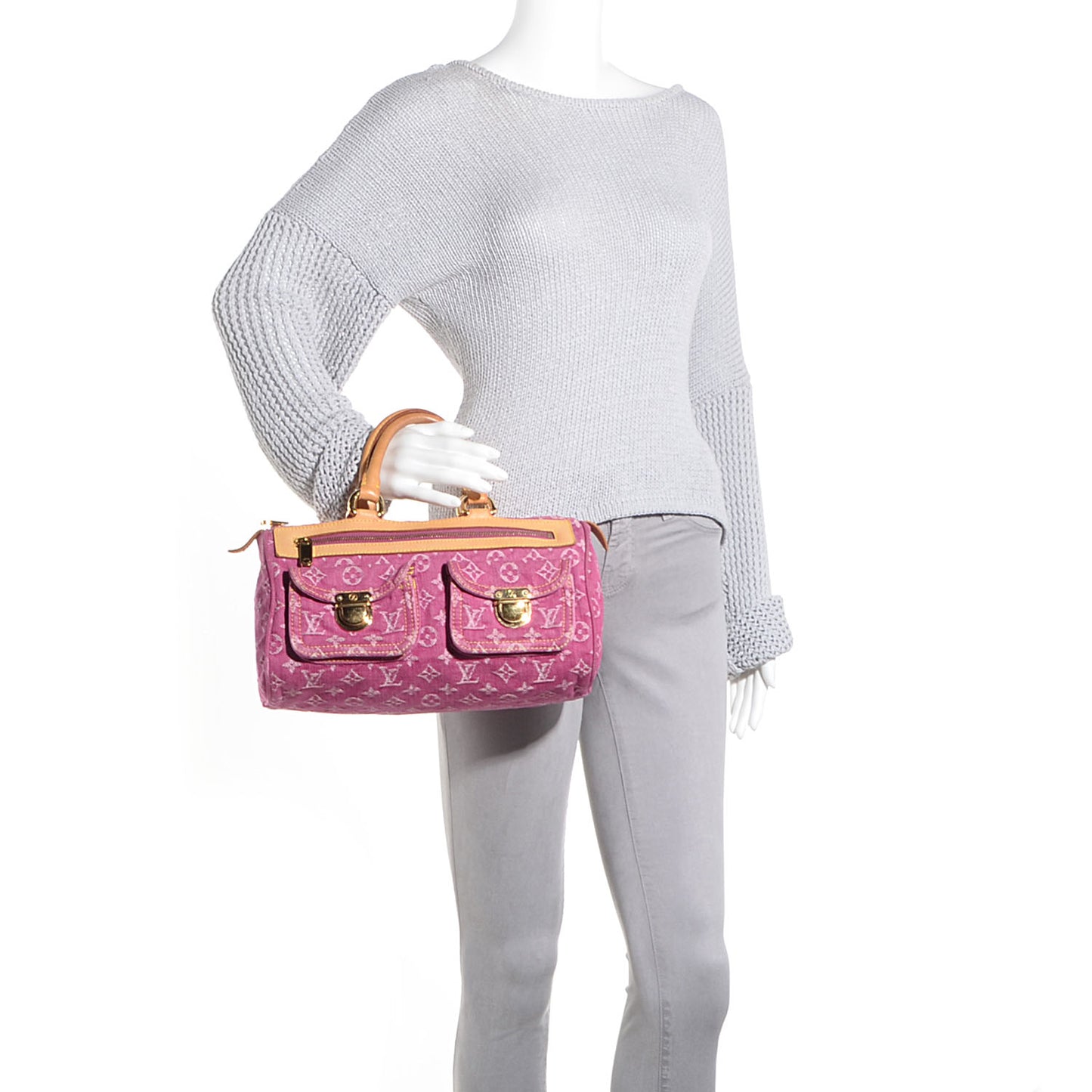 Monogram Denim Neo Speedy Fuchsia