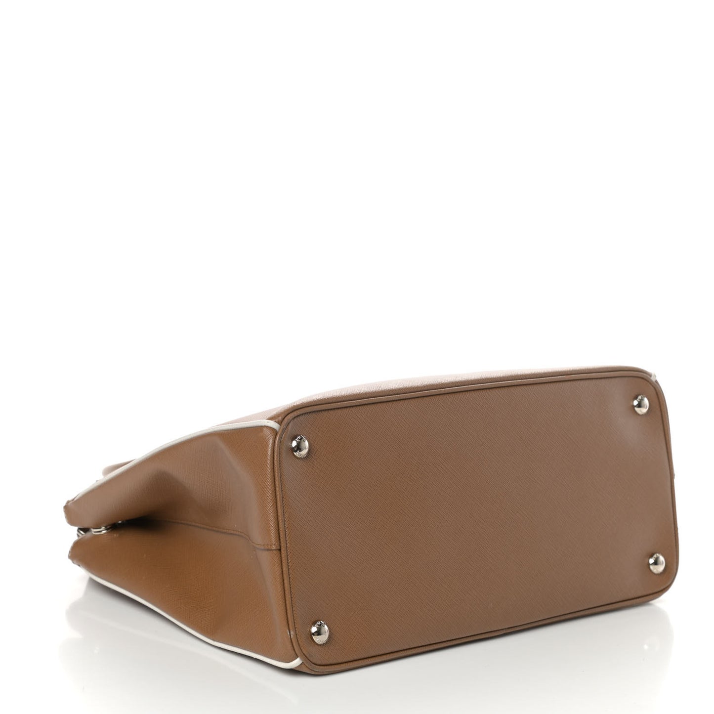 Saffiano Medium Galleria Double Zip Tote Cannella Talco