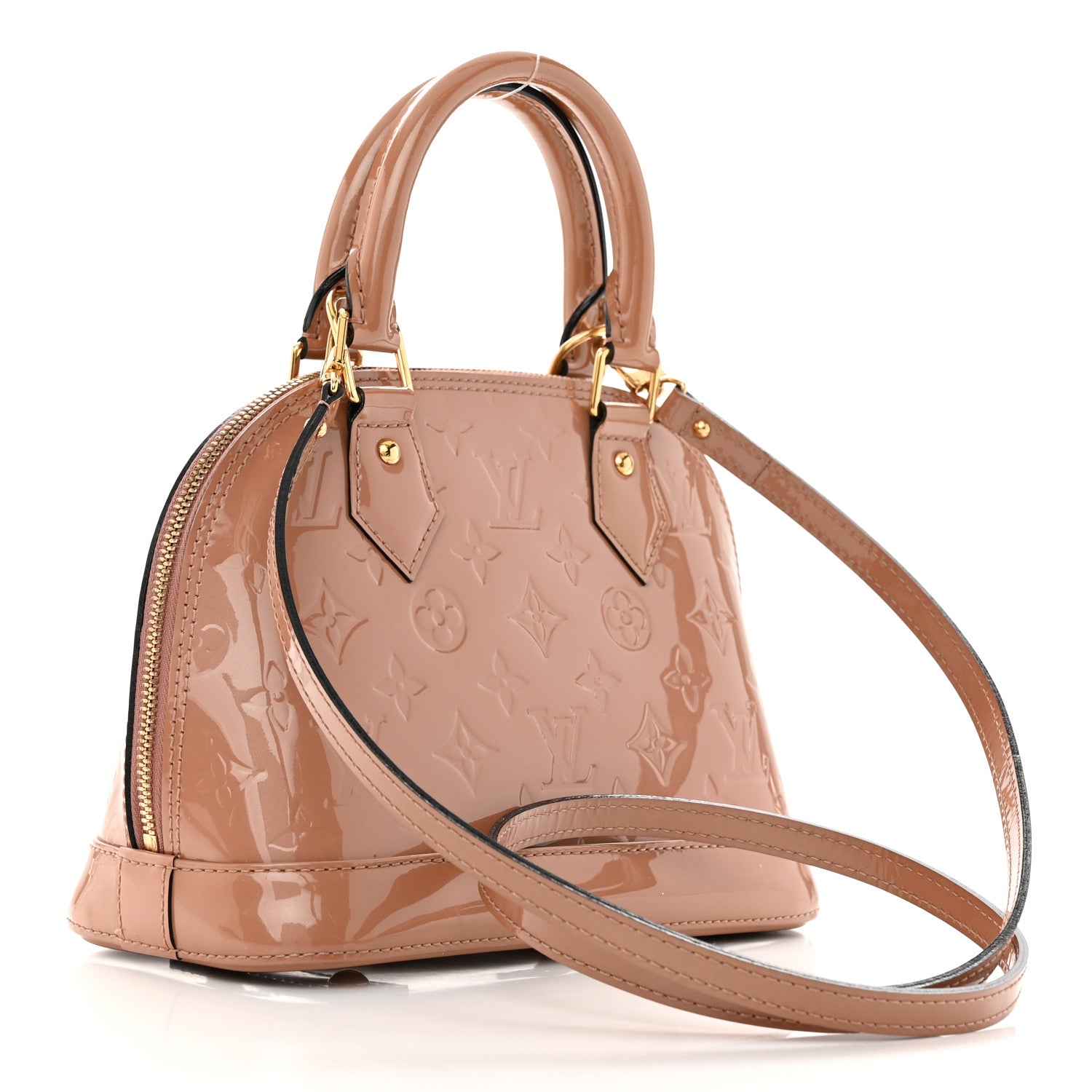 Louis Vuitton Vernis Alma BB Rose Velours 3 of 10