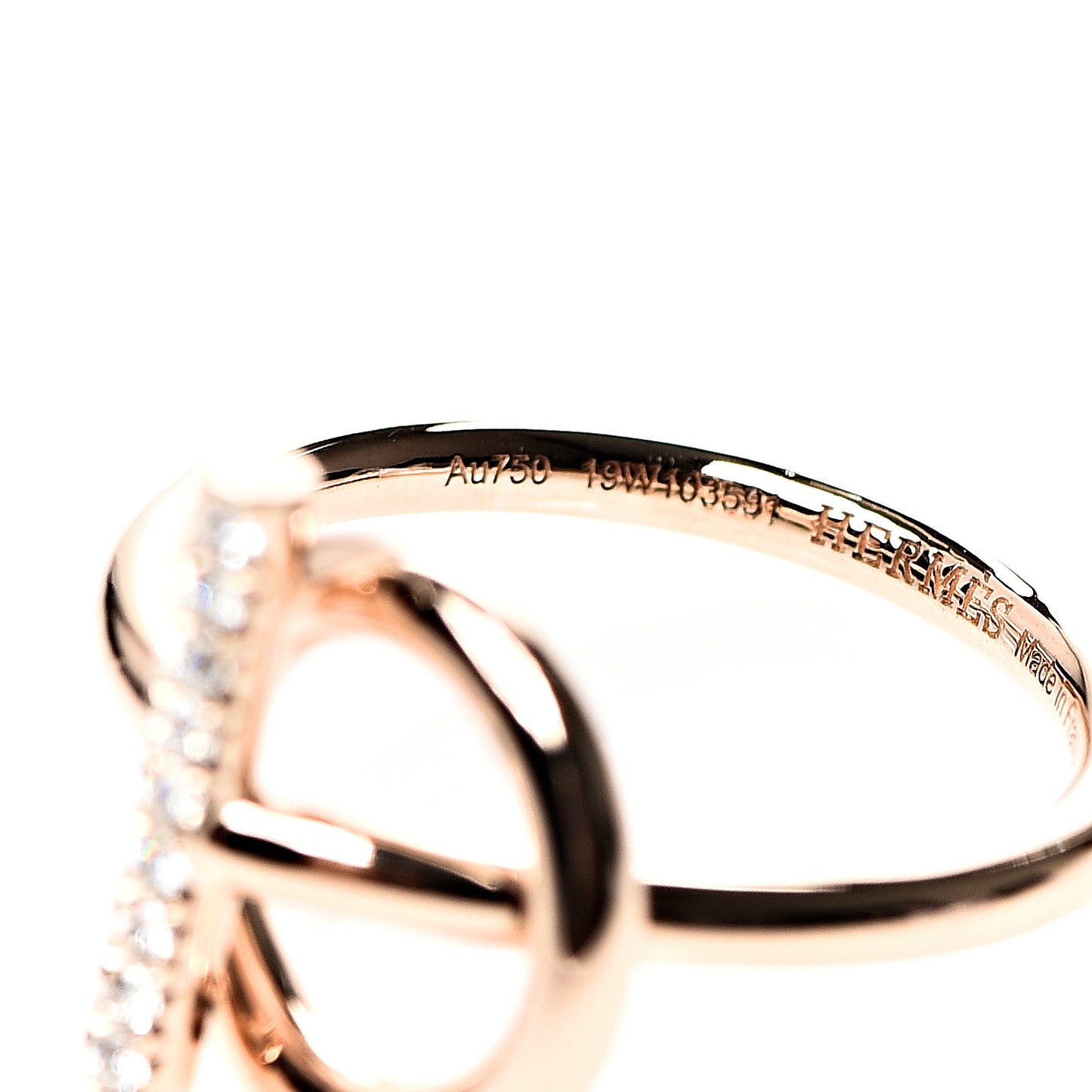 18K Rose Gold Diamond PM Echappee Ring 51 5.75