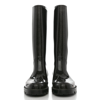 Gucci Rubber Monogram Rain Boots 36 Black 2 of 10