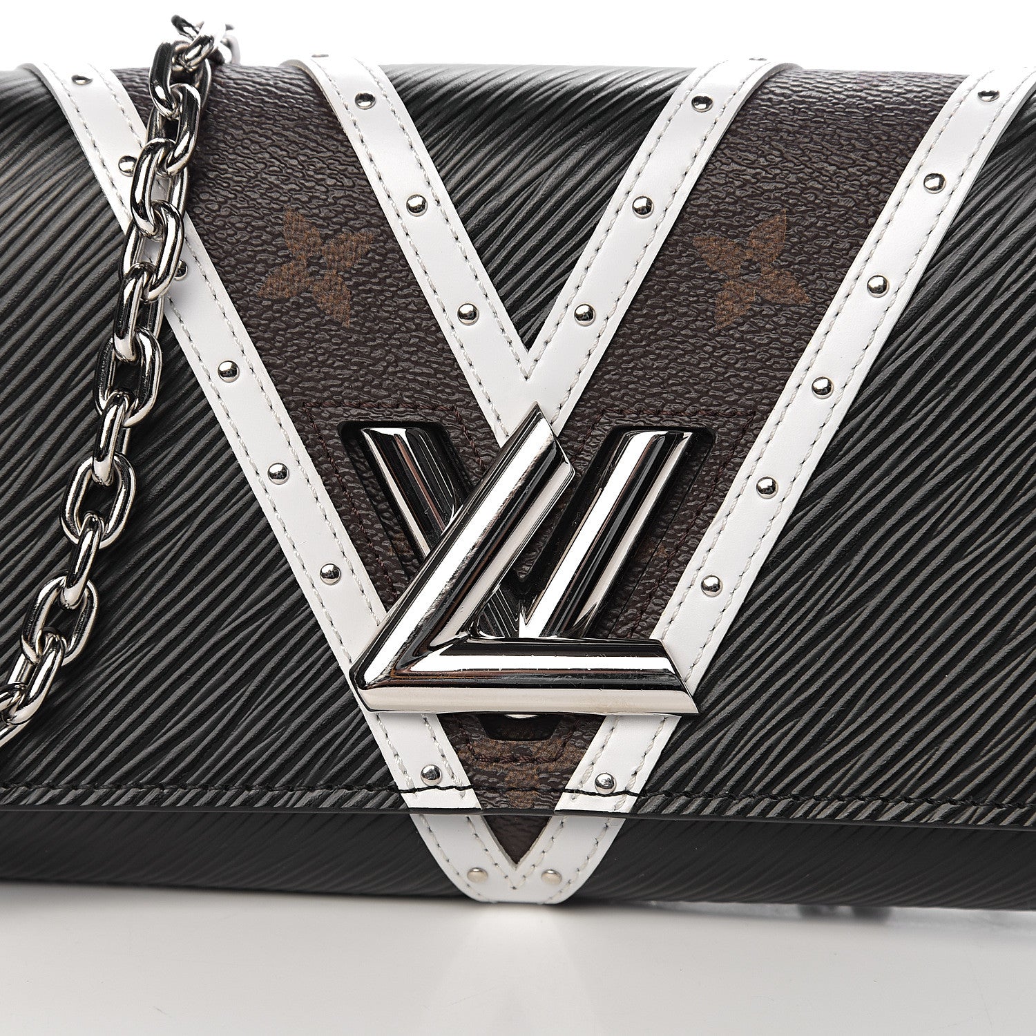 Louis Vuitton Epi Monogram Studded Twist Chain Wallet Black 8 of 8