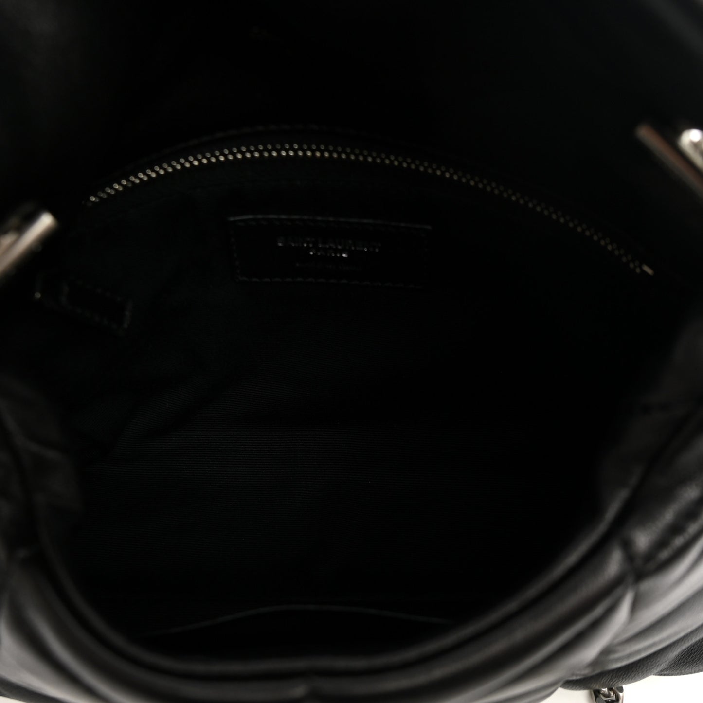 Lambskin Quilted Toy Loulou Puffer Monogram Chain Satchel Black