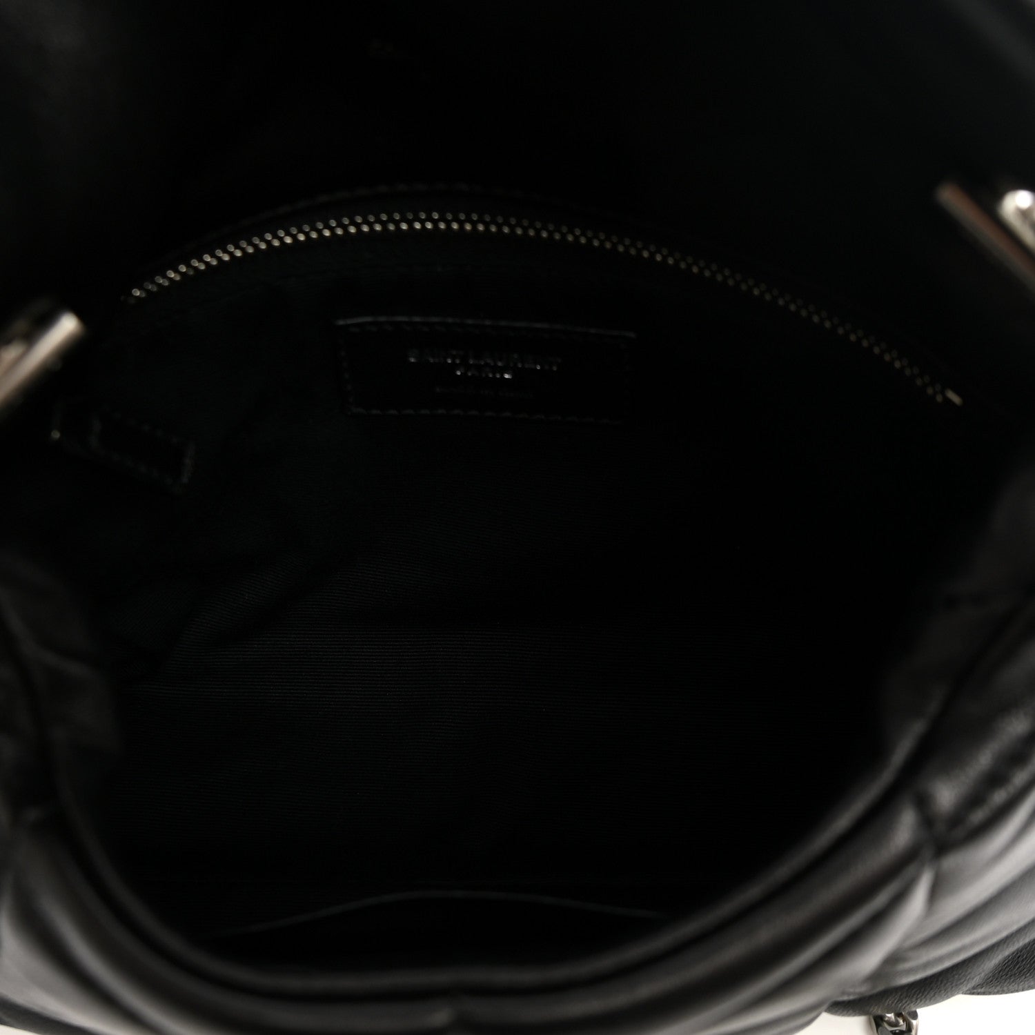 Saint Laurent Lambskin Quilted Toy Loulou Puffer Monogram Chain Satchel Black 5 of 10