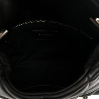 Saint Laurent Lambskin Quilted Toy Loulou Puffer Monogram Chain Satchel Black 5 of 10