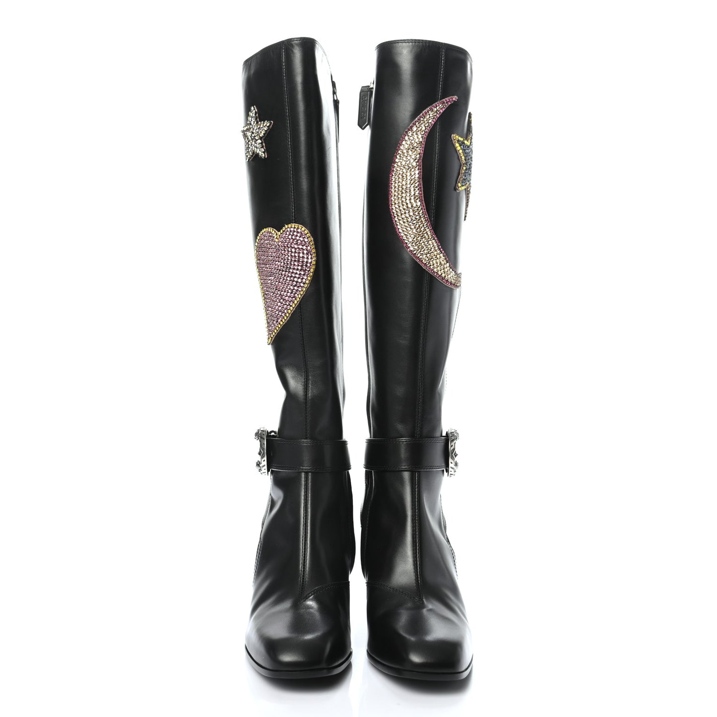Calfskin Dionysus Embellished Elizabeth Knee High Boots 37 Black