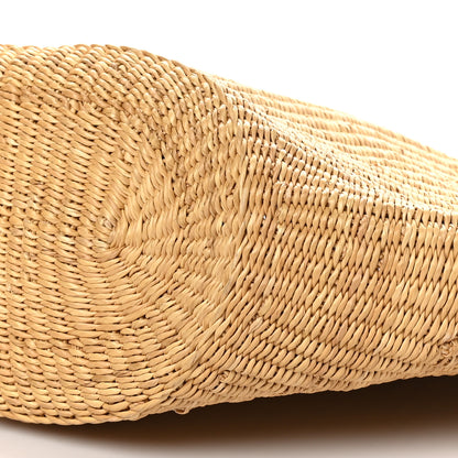 Loewe Calfskin Raffia Paulas Ibiza Small Shell Basket Tote Bag Natural Tan 8 of 8