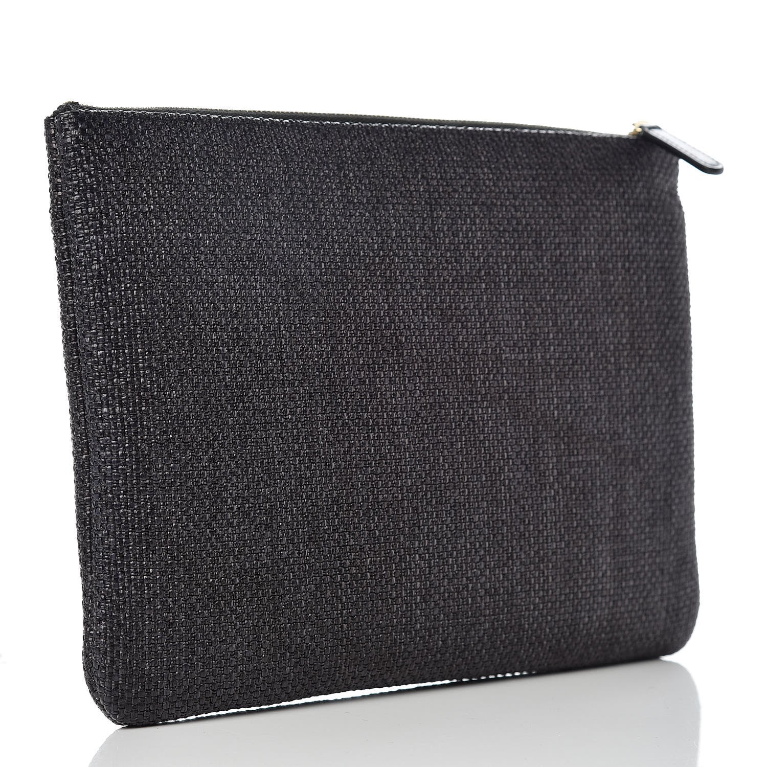 Chanel Woven Straw Small Deauville Pouch Black 3 of 10