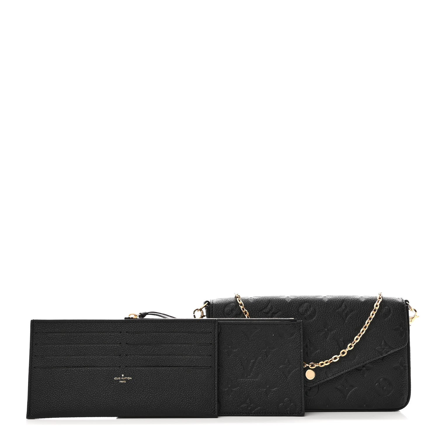 Louis Vuitton Empreinte Pochette Felicie Chain Wallet Black 1 of 10