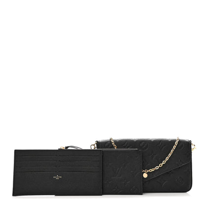 Louis Vuitton Empreinte Pochette Felicie Chain Wallet Black 1 of 10