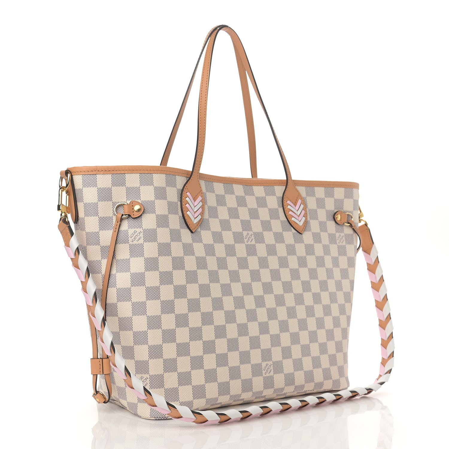 Louis Vuitton Damier Azur Braided Neverfull MM Orange 3 of 8