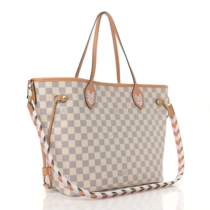 Louis Vuitton Damier Azur Braided Neverfull MM Orange 3 of 8
