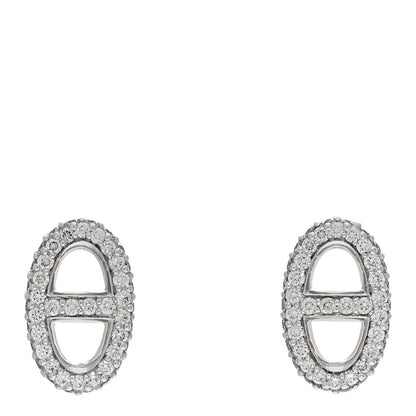 Hermes 18K White Gold Diamond New Farandole Earrings 1 of 5