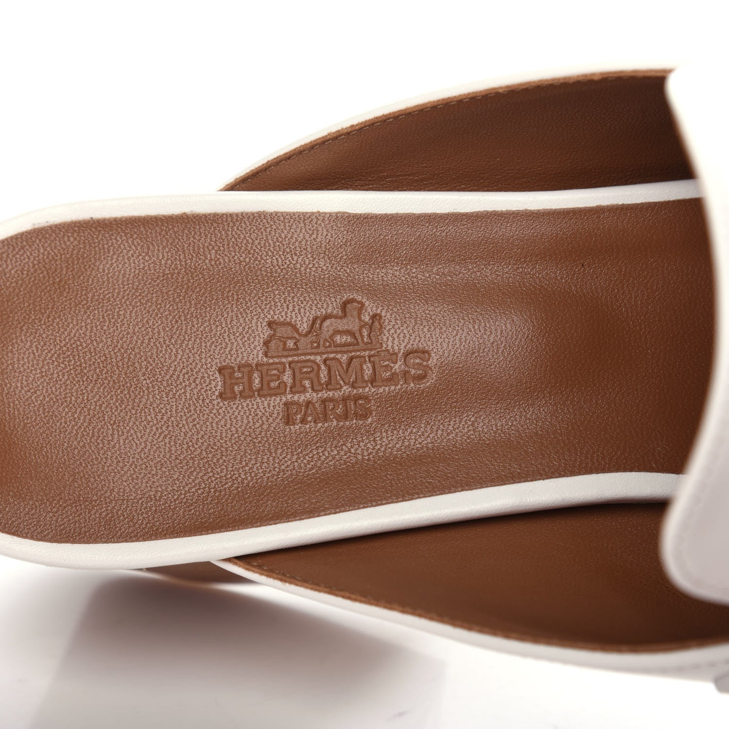 Hermes Calfskin Alma Sandals 38 White 8 of 13