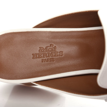 Hermes Calfskin Alma Sandals 38 White 8 of 13