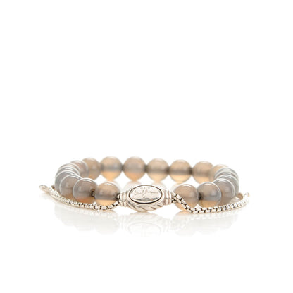 David Yurman Sterling Silver Moonstone Spiritual Beads 8mm Bracelet Grey 3 of 5