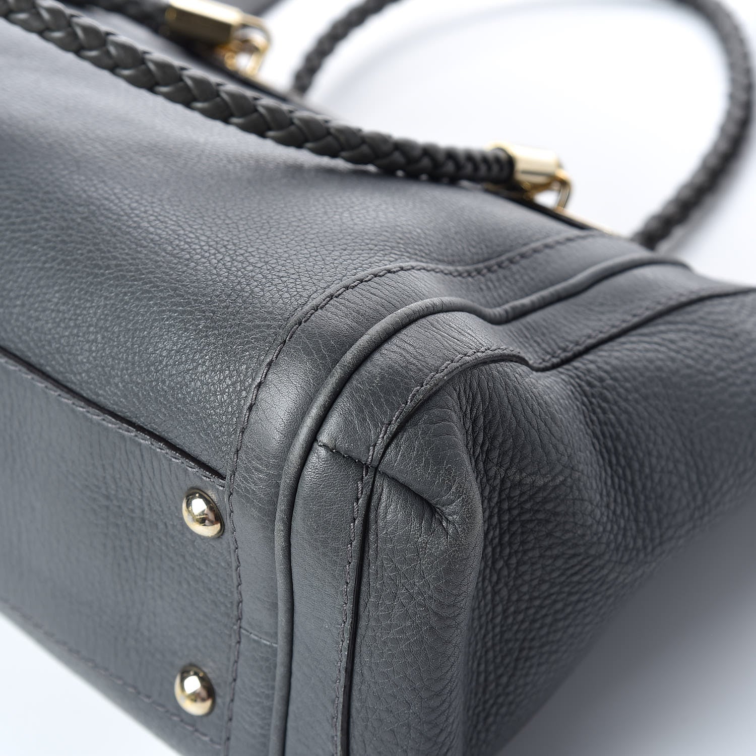 Gucci Pebbled Calfskin Small Bella Top Handle Bag Gray 16 of 17