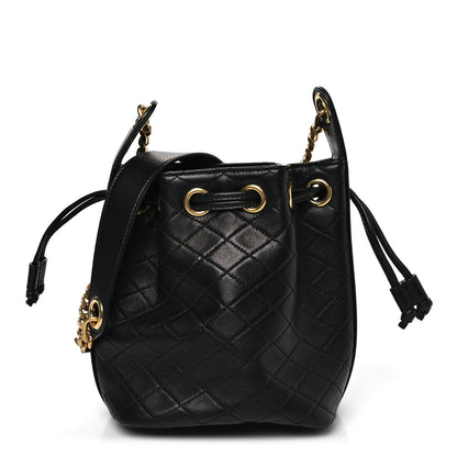 Saint Laurent Lambskin Quilted Small Cassandre Bucket Bag Black 1 of 10