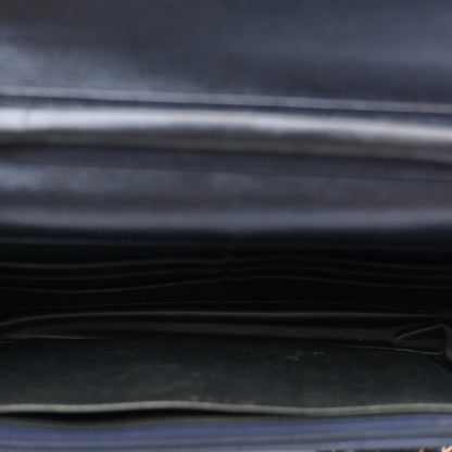 Chanel Metallic Lambskin Camellia Embossed Wallet on Chain WOC Navy 5 of 11