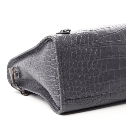 Balenciaga Calfskin Crocodile Embossed Classic Hardware City Gris Beton 6 of 13