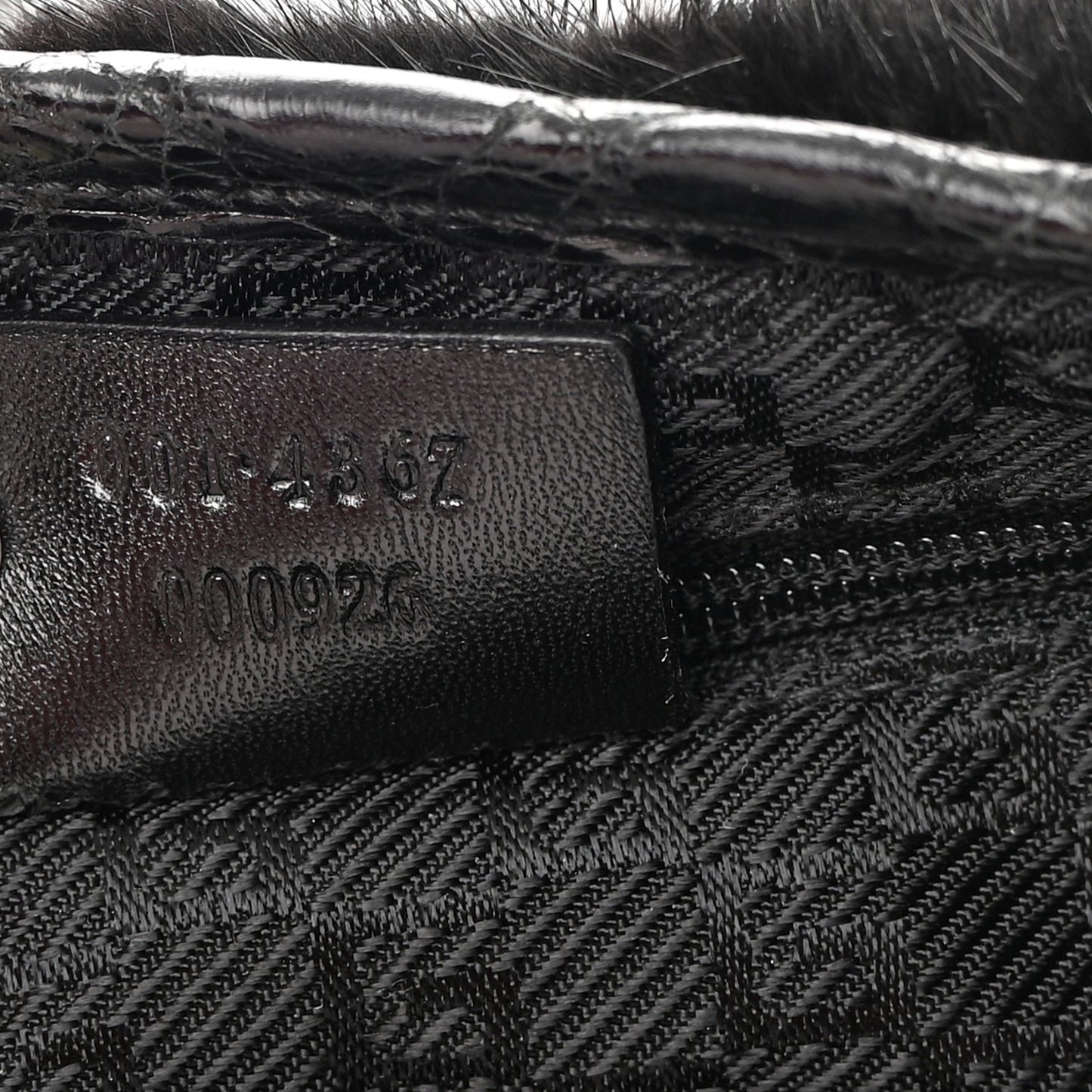 Mink Fur Crocodile Dionysus Hobo Black
