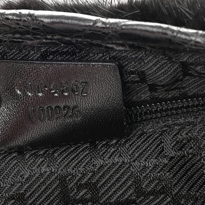 Gucci Mink Fur Crocodile Dionysus Hobo Black 7 of 11