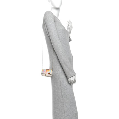 Fendi Kuban Canvas FF Embroidered Nano Baguette Charm Grezzo Multicolor 2 of 10