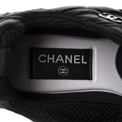 Chanel Nylon Suede Calfskin CC Sneakers 36 Black 7 of 9