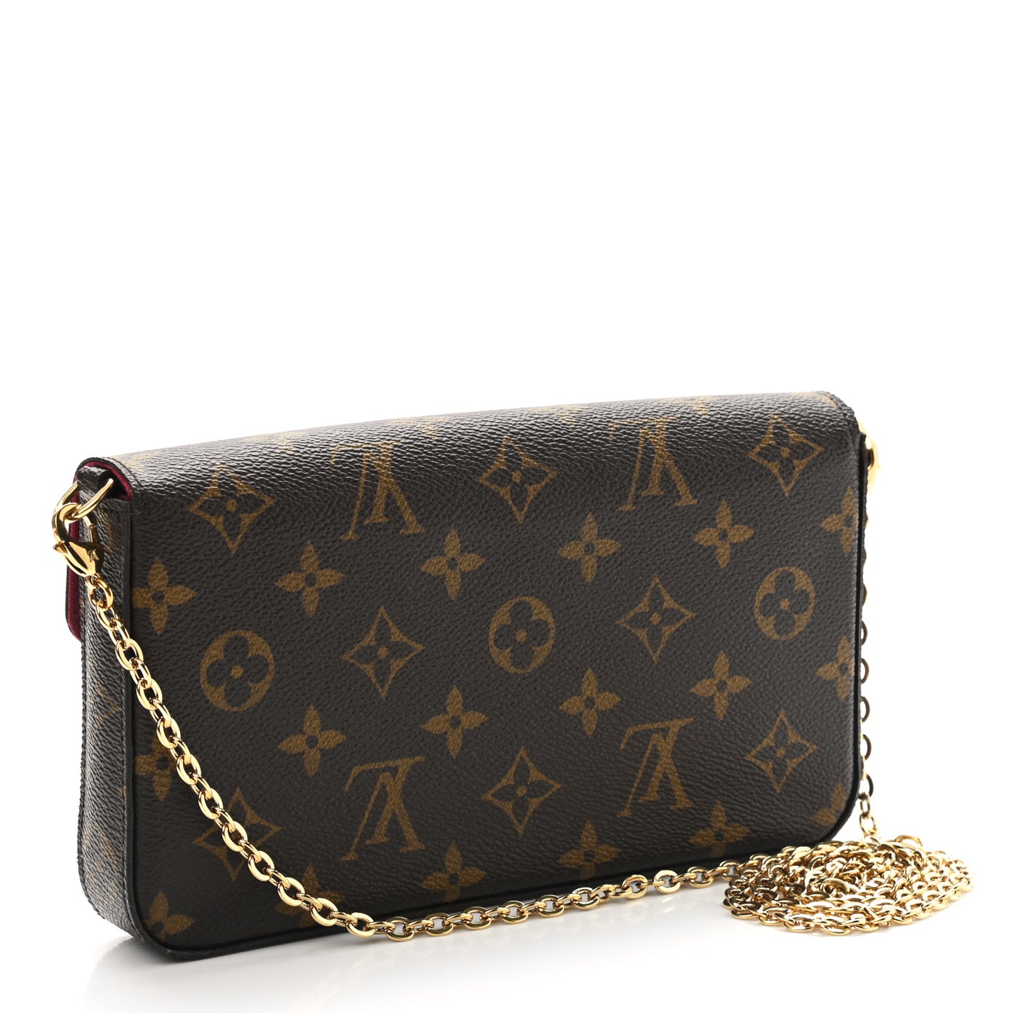Monogram Pochette Felicie Chain Wallet Fuchsia