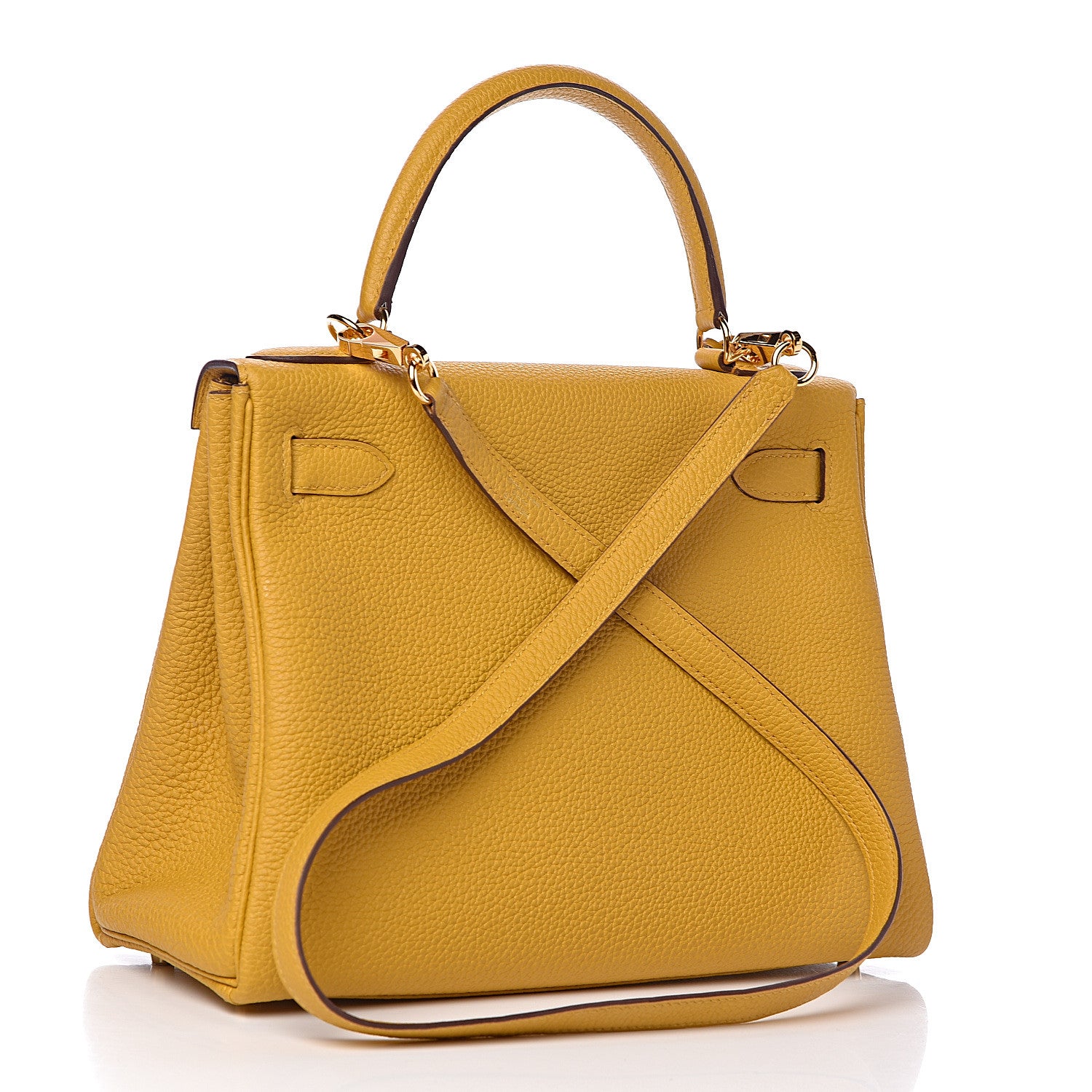 Hermes Togo Kelly Retourne 28 Jaune Ambre 3 of 42