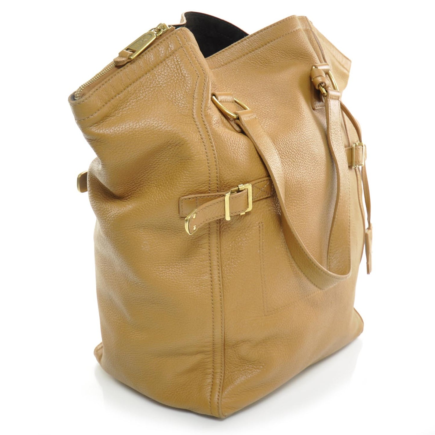 Leather Downtown Tote Camel
