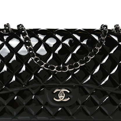 Chanel Patent Quilted Jumbo Double Flap Black 8 of 10