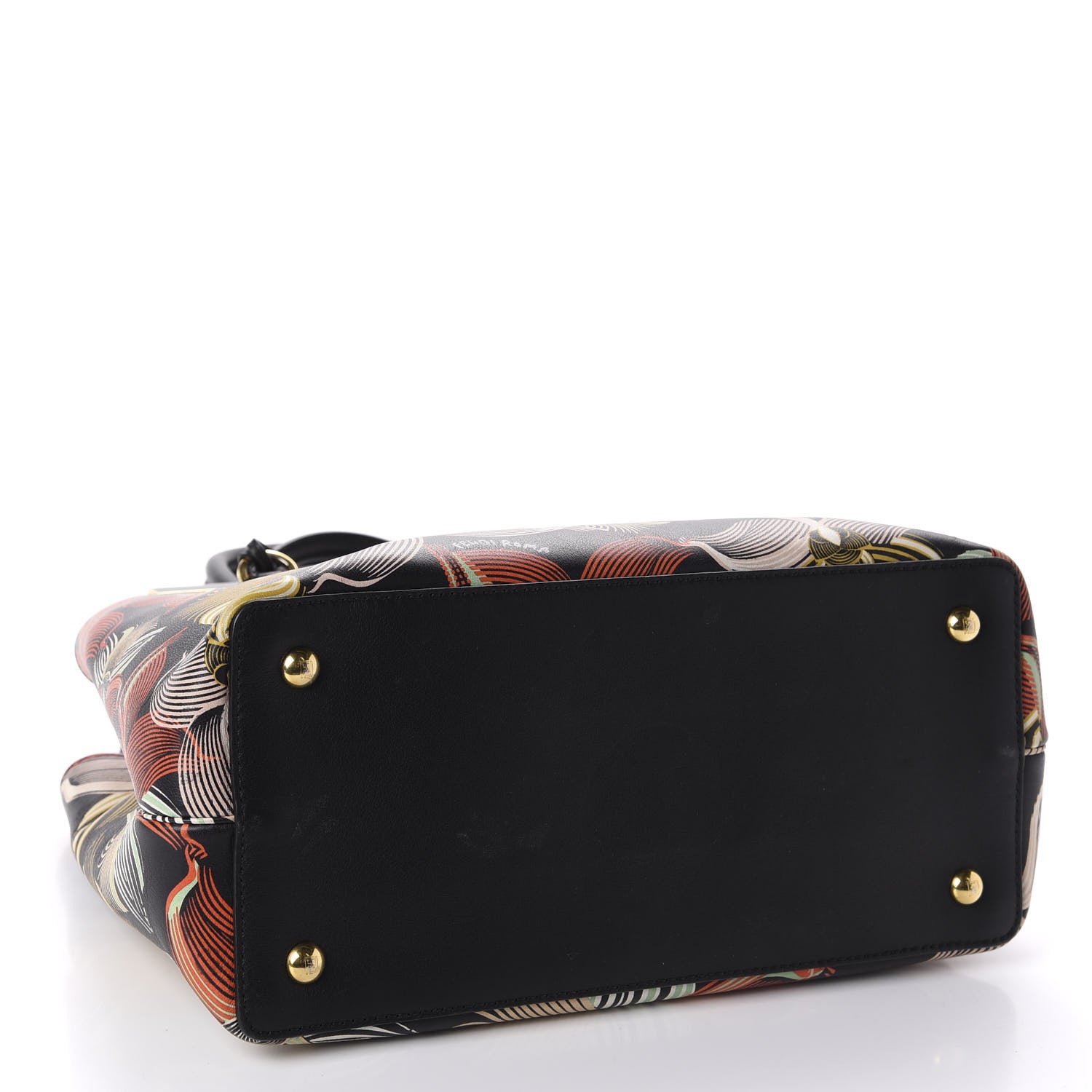 Fendi Calfskin Orchid Petite 2Jours Tote Black Multicolor 5 of 10
