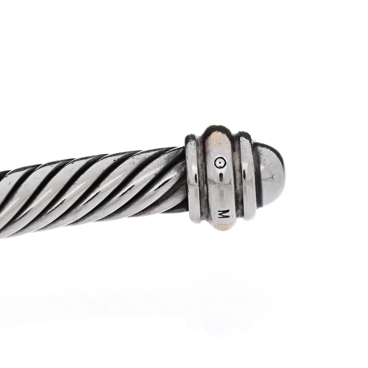 David Yurman Sterling Silver 18K Yellow Gold 4mm Cable Classics Bracelet 5 of 5