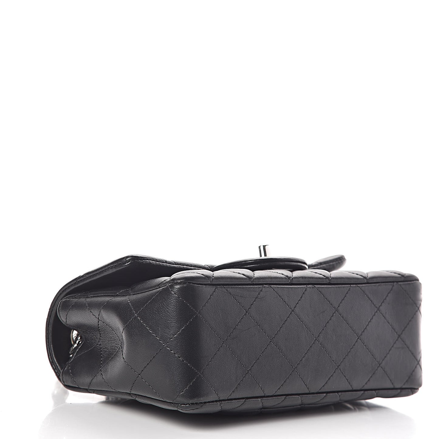 Lambskin Quilted Mini Rectangular Flap Black