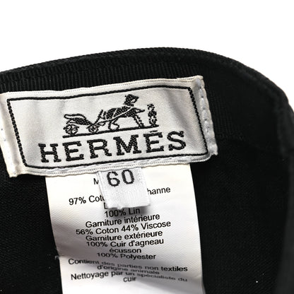 Hermes Cotton Miles H Circle Hat 60 Black 8 of 10