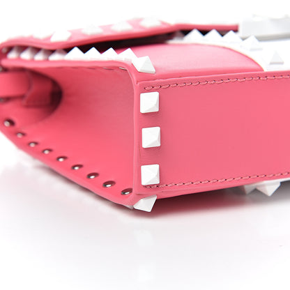 Valentino Garavani Vitello Colorblock Medium Free Rockstud Flip Lock Crossbody Bag Shadow Pink Optic White 8 of 10