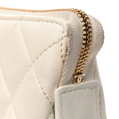 Chanel Shiny Crumpled Calfskin Quilted Clutch Bag White 10 of 11