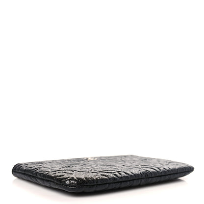 Chanel Caviar Camellia Embossed Cosmetic Pouch Black 4 of 7