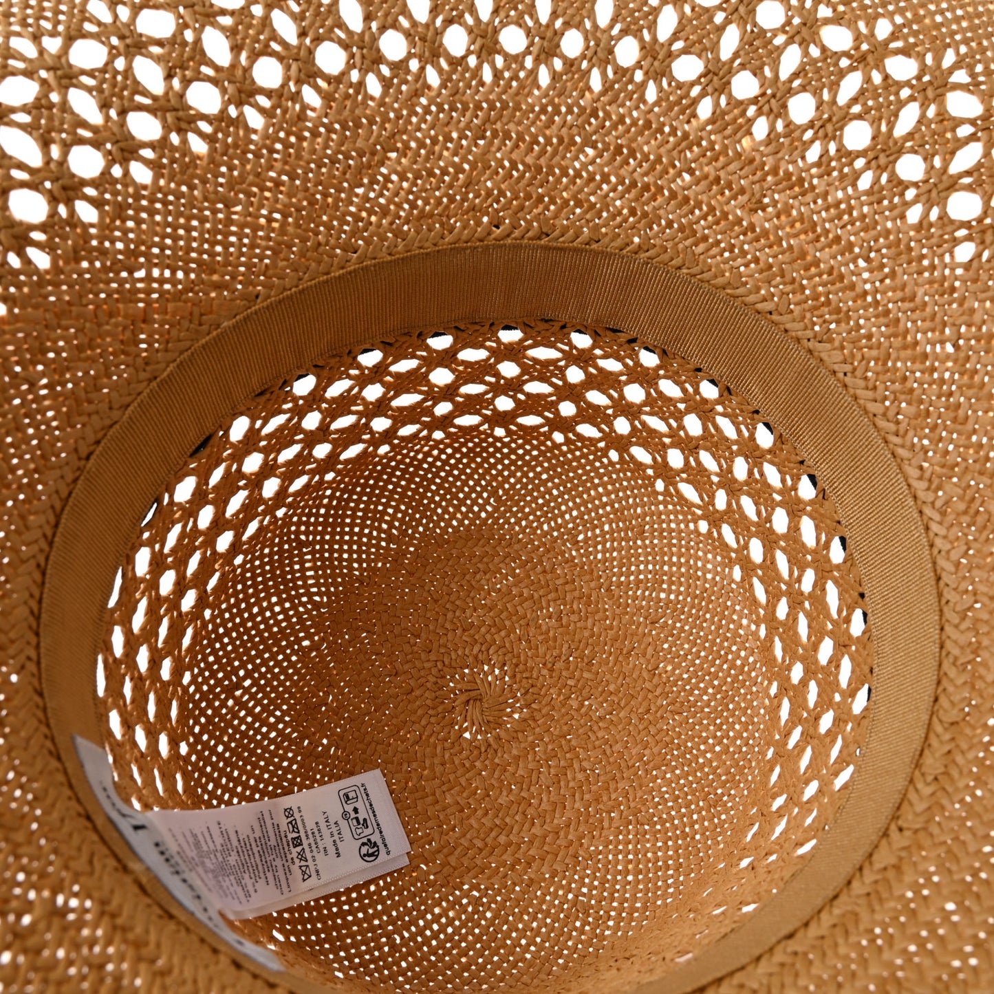 Straw Embroidered Bob Naughtily Large Brim Hat 58 Blue Multicolor