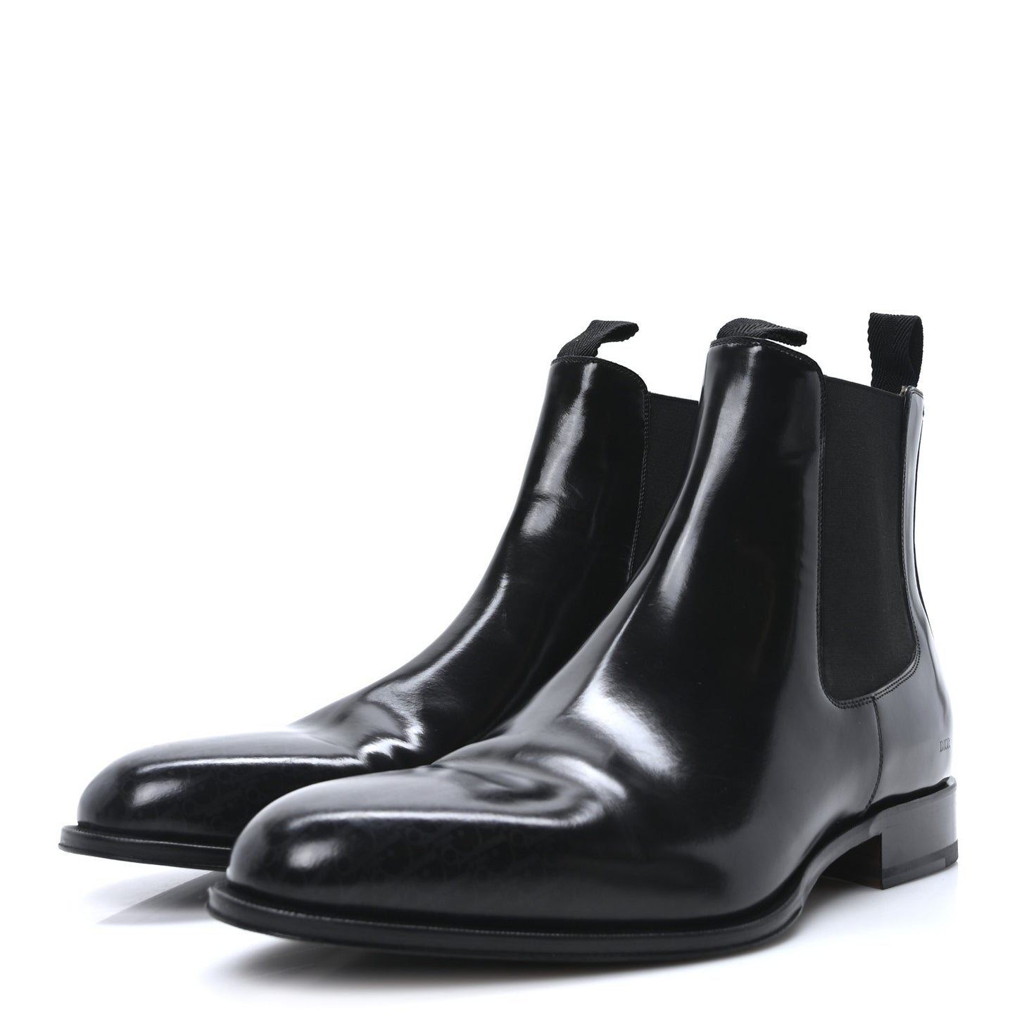 Calfskin Oblique Mens Timeless Chelsea Boots 44 Black