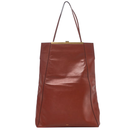 Celine Calfskin Vertical Clasp Cabas Marron Terracotta 1 of 8