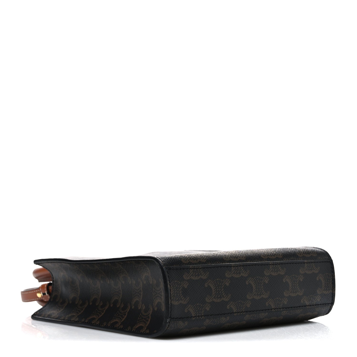 Celine Triomphe Canvas Calfskin Mini Vertical Cabas Tan 3 of 8