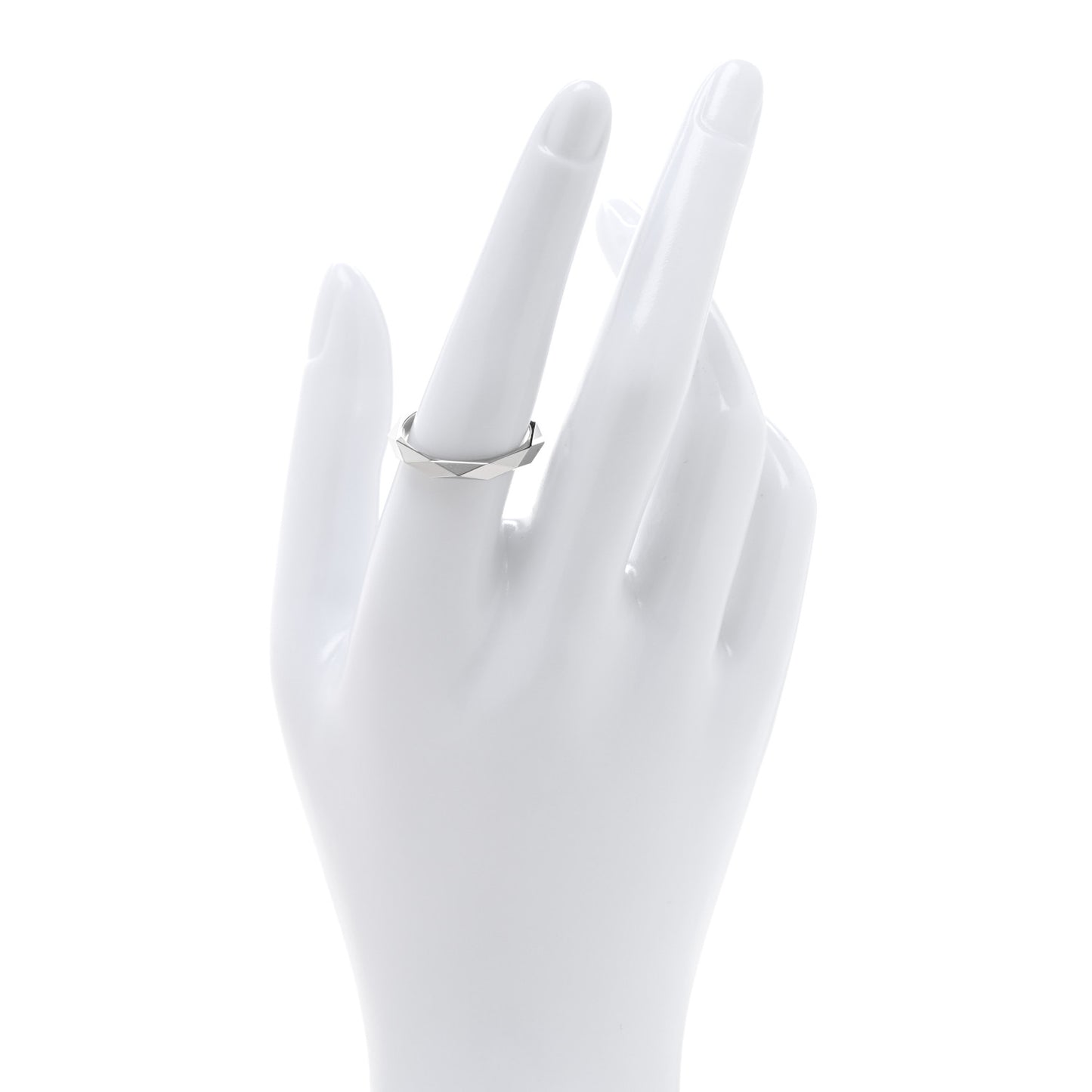 Platinum Medium Facette Band Ring 57 8